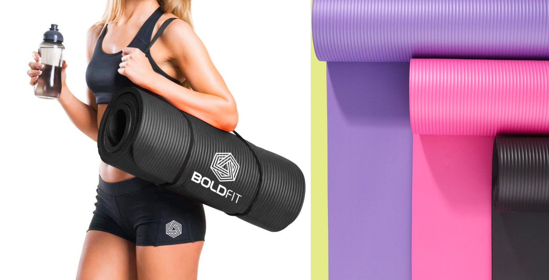 Yoga Mats for Women and Men NBR Material with Carrying Strap
